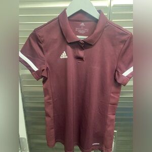 Ladies Maroon Adidas polo size small